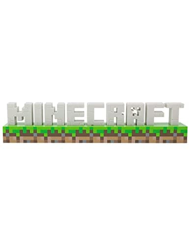 Image of Paladone Minecraft Logo Light - Officially Licensed Merchandise, 2 Light Modes, Battery or USB Operated, Bedroom or Game Room Decor for Gamers