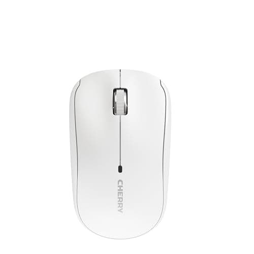 Image of CHERRY MW 2200, Wireless Laptop Mouse, 2.4 GHz RF, Ambidextrous, 1300 dpi, Chrome-Plated Scroll Wheel, incl. Transport Bag, Battery-Operated, White