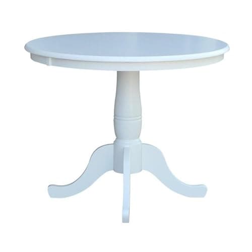 Image of International Concepts 36" Round Top Hardwood Butcher Block Pedestal Table