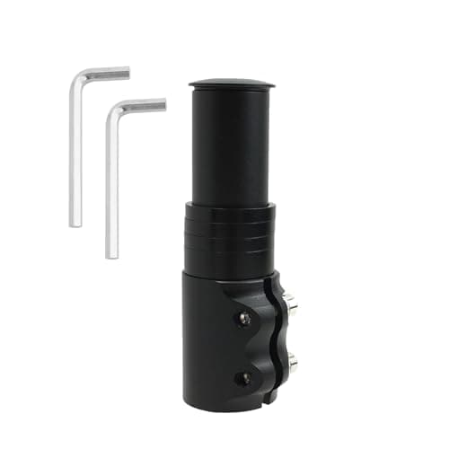 Image of Bike Stem Riser Extender MTB Handlebar Stem Adapter Bicycle Fork Stem Extender Handlebar Raiser Adapter with Hex Key for 1-1/8" 28.6mm Fork Aluminum for Bicycle Cycling Mountain Road Bike MTB (Black)