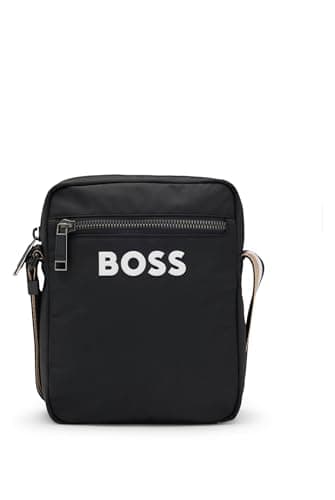 Image of BOSS Mens Catch 3.0 Crossbody bag with signature-stripe strap and contrast logo