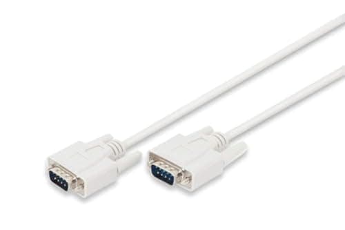 Image of DIGITUS Serial Connection Cable - D-Sub 9 to D-Sub 9 - Plug to Plug - 3.0m - RS-232 - RS-485 - Beige