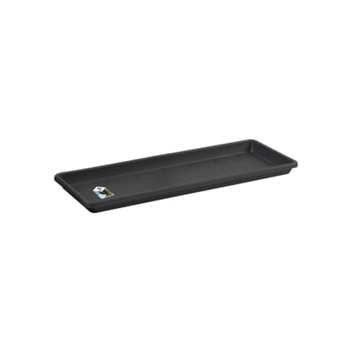 Image of elho Barcelona Trough Saucer 40 - Saucer for Balcony & Outdoor - Ø 34.6 x H 2.8 cm - Black/Anthracite