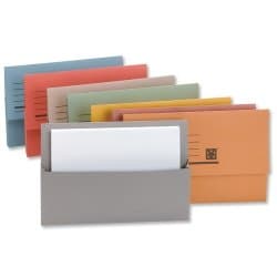 Image of 5 Star Office Document Wallet Half Flap 250gsm Recycled Capacity 32mm Foolscap Green [Pack of 50]