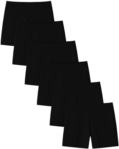 Image of Adorel Girls Cotton Shorts Cycling Dance Summer Short Leggings Pack of 6 Black 7-8 Years (Manufacturer Size 170)