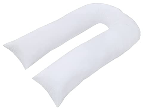 Image of ARLINENS 9ft Long U Shaped Full Body Cuddly Comfort Pregnancy Support Pillow for side sleeping Maternity Back & Arthritis Support Pillow with free Pillow Case (White)