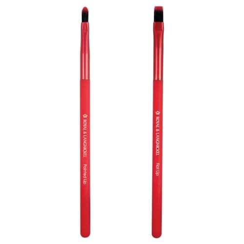 Image of MODA Royal & Langnickel Travel Size EZGlam Duo Luscious Lips 2pc Makeup Brush Set Includes -Pointed Lip and Flat Lip Brushes, Red
