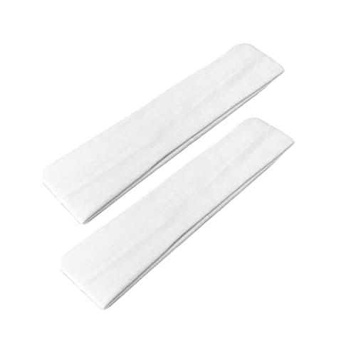 Image of WESTEND CHOICE 5cm Wide Headbands 2 Pack Plain Stretchy Kylie Head Band Bandeau Unisex Headbands for Women & men Soft Hair Band Gym Exercise Yoga Headband (White)