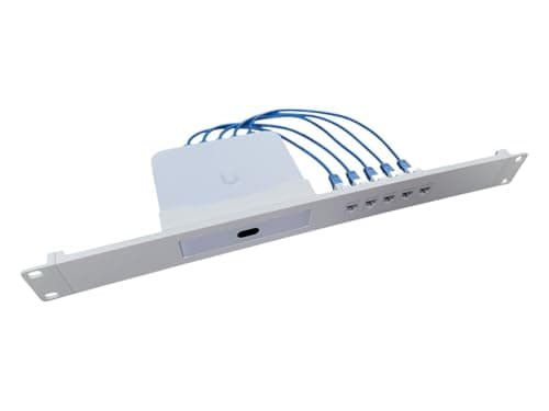 Image of 19-inch 1U Network Rack Mount for Ubiquiti Gateway UCG-Ultra and UXG-Max, Keystones and Cables Included (Black)