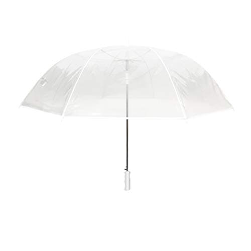 Image of SMATI Large Transparent Golf Umbrella, Diameter 124cm, Automatic opening, Unisex Umbrella For 2 people, White border colour, Weddings Umbrella