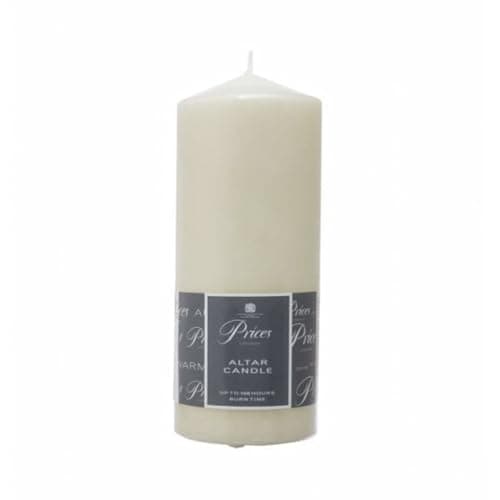 Image of Price's Candles - Altar Candle - 200mm x 80mm - Unscented - Up to 50 Hour Burn Time - Smokeless & Non-Drip - for All Occasions