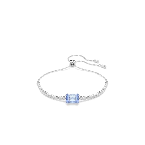 Image of Swarovski Matrix Tennis bracelet, Mixed cuts, Blue, Rhodium plated