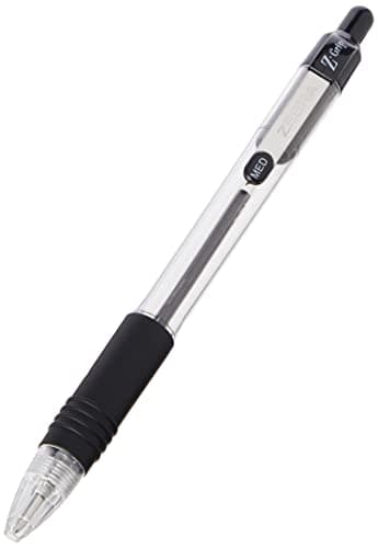Image of Zebra Pen Z Grip Black Pens Ballpoint, Smooth & Comfortable Ballpoint Pens with Pocket Clip, Retractable & Reliable Biro Pens Multipack - Medium Point, 10 Pack