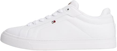Image of Tommy Hilfiger Women's Icon Court Leather Cupsole Trainers, White (White), 3.5