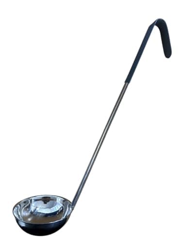 Image of CateringBase Ltd Colour Coded Soup Ladle, Stainless Steel with Grey Handle, 1oz-8oz Portion Control (4 oz)