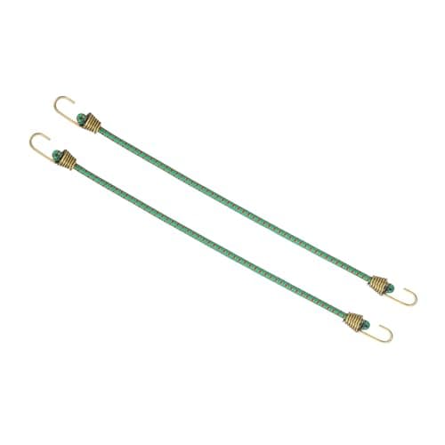 Image of PATIKIL Bungee Cords with Hooks, (25cm, Green)(2 Pcs), Adjustable Rubber Stretchy Heavy Duty Short Elastic Bungee Cord for Luggage Roof Rack Hang Outdoor Tent Tarp