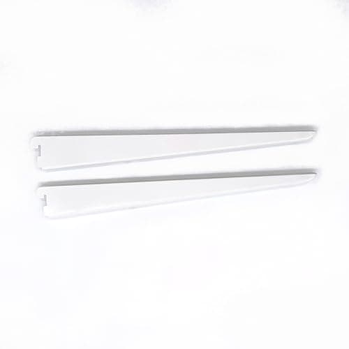 Image of Twin Slot Shelving Brackets White - Heavy Duty Steel Bracket | Pack of 2-370mm / 37cm