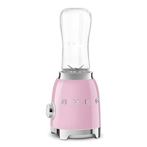 Image of SMEG 50's Retro Style Personal Blender with Backlit Knob and Two 600 ML BPA Free bottles PBF01PKUS Pink