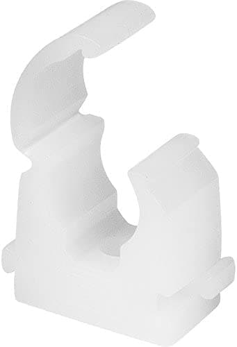 Image of ROHANS Single 15mm HINGED Pipe Clips TS15 for PIPEWORK Black, White, Red, Yellow, Blue, Pack of 5, 10, 15, 20, 50, 100 (50, White)