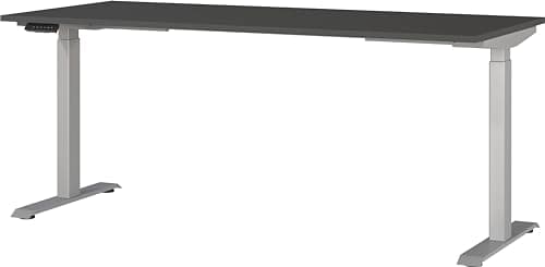 Image of Germania Desk 7909-640, in graphite/silver, el. height-adjustable, 180 x 120 x 80 cm (WxHxD)