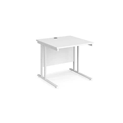 Image of DAMS Maestro 25 WL straight desk 800mm x 800mm - white cantilever frame, white top