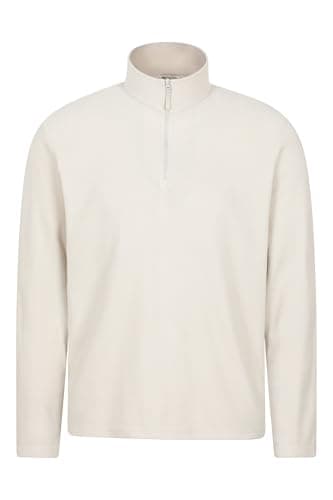 Image of Mountain Warehouse Camber II Mens Half-Zip Fleece - Lightweight & Quick Dry, Breathable Antipill Microfleece - For Spring Summer, Outdoors, Travelling & Hiking Cream L