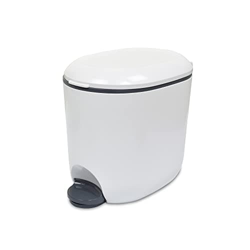 Image of Addis Premium Deluxe Bathroom Office Pedal Bin with Inner, 3.5 Litre, Light Grey & Charcoal Grey