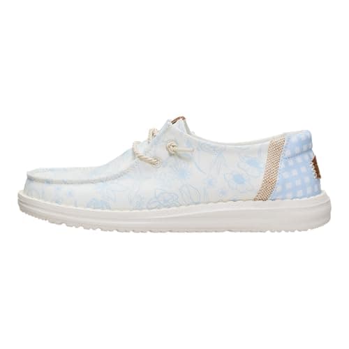 Image of HEYDUDE Womens Wendy Garden Floral Slip On Shoes | Lightweight Canvas Shoes for Travel and Everyday Wear, Skyway Blue/Multi, 3 UK