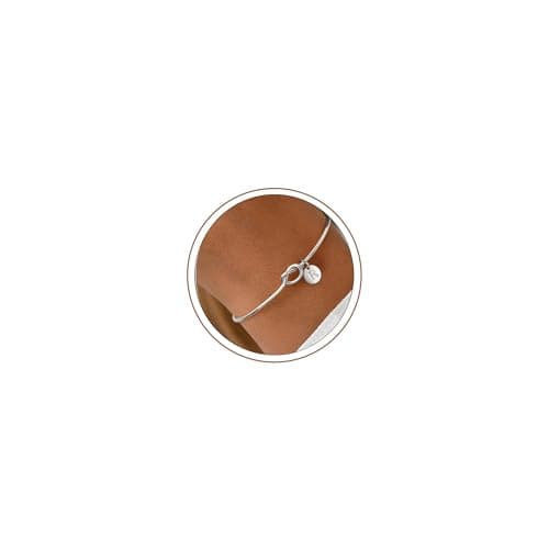 Image of Turandoss Silver Initial Bracelets for Women Girls - Dainty Knot Initial Bracelet Letter R Silver Jewelry Birthday Gifts for Women Girls