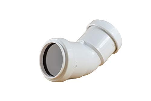 Image of Pushfit 40mm Waste Pipe 45 Degree Bend - White - Pack of 2