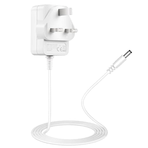 Image of Lonnky 12V 1A power supply with 3 Meter Cable, Compatible for LED Strips, home security camera, Wall Lights, Routers, 5.5 mm x 2.1 mm DC Power Adapter, White