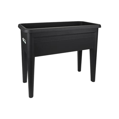 Image of elho Green Basics Grow Table Xxl 75 - Planter for Outdoor & Grow your Own - Ø 75.5 x H 65.1 cm - Black/Living Black