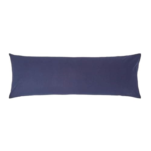 Image of HOMESCAPES Navy Blue Pure Egyptian Cotton Body Pillowcase 200 TC 400 Thread Count Percale Equivalent Long Pillow Case for Nursing Pregnancy and Elderly Support
