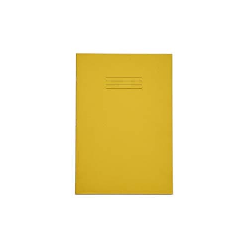 Image of Rhino A4 Exercise Books, 48 Page / 8mm Lined with Margin Paper Notebook, 10 Pack, Office & School Stationery Supplies, Yellow