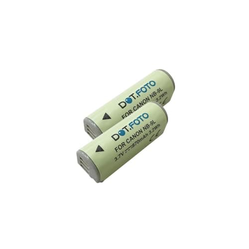 Image of 2 x Dot.Foto NB-9L, NB-9LH Premium 3.7v / 870mAh Rechargeable Battery for Canon IXUS 500 HS 510 HS 1000 HS 1100 HS IXY 50S PowerShot N N2 PowerShot SD4500 IS
