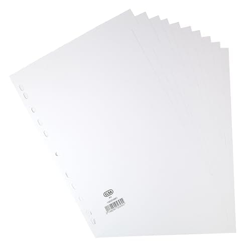 Image of Elba A4 10-Part Card Divider - Manila White, Multi-Punched, 160gsm