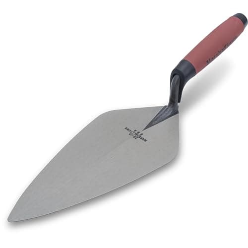 Image of MARSHALLTOWN Brick Trowels, London Style, 10 x 4-5/8 Inch, DuraSoft Handle, Brickwork, Blockwork, Stonework, Masonry, Made in USA, 33 10FG