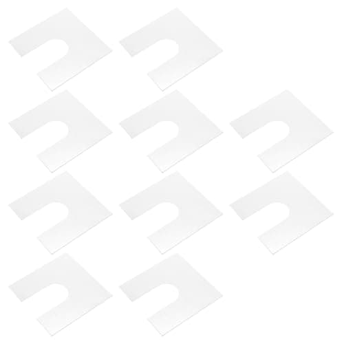 Image of eMagTech 10Pcs Aluminium Packers Horseshoe U Shims Metal Spacers 50mm X 50mm with 17mm Slots Fender Alignment U Shim Flat Plate Square Washer, 1mm Thickness