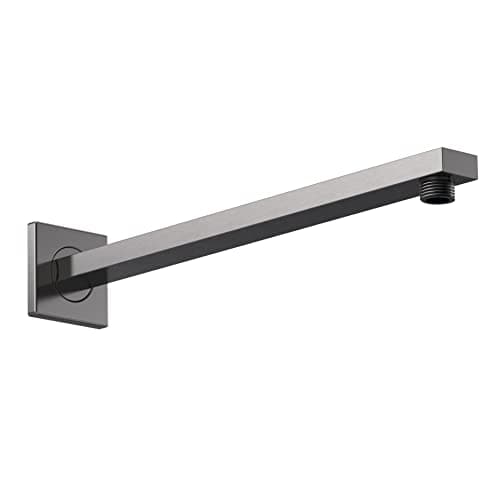 Image of nuie ARM713 Windon Modern Bathroom Square Wall Mount Rectangular Shower Arm, 355mm, Brushed Pewter