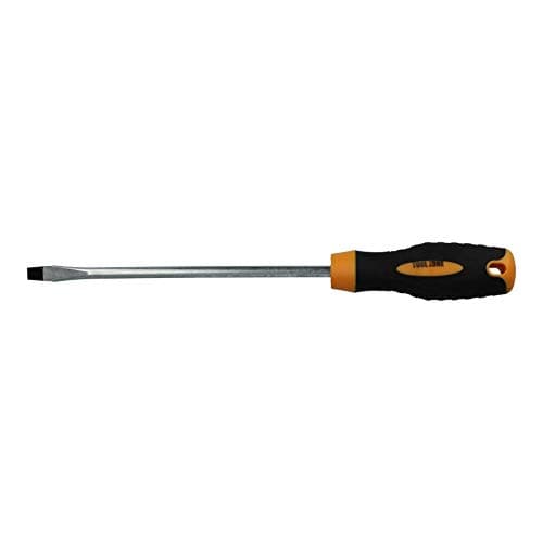Image of 8mm Flat Head Slotted Blade Screwdriver Magnetic Tip 200mm Rubber Handle