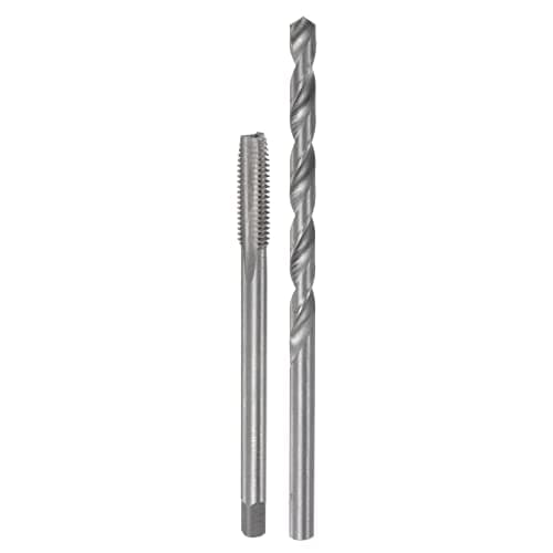 Image of sourcing map Tap & Bit Sets, M8 x 1.25 H2 Straight Flute Machine Thread Milling Tap 100mm Extra Long, 8mm High Speed Steel (HSS) Twist Drill Bit