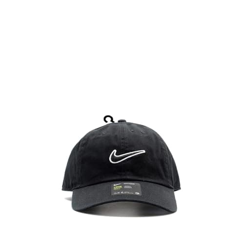 Image of Nike Men Heritage 86 Essential Swoosh Adjustable Cap - Black/Black, One Size