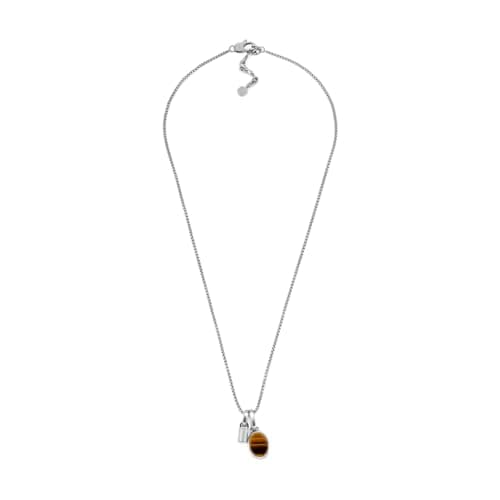 Image of Fossil Men's Jewelry Silver-Tone Stainless Steel Necklace, JF04852040