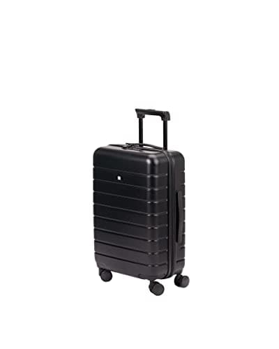 Image of BIBA | Trolley Type Travel Suitcase, Ivo G Suitcase, Trolley Handle, Zipper and TSA Closure, ABS, Black/White, M, Suitcases & Trolleys