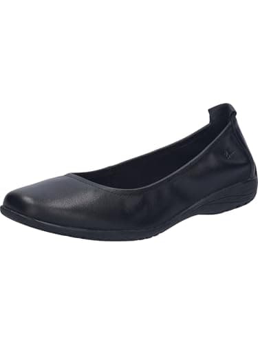 Image of Josef Seibel Women Classic Ballet Flats Fenja 01, Ladies Ballet Flats,Width G (Regular),Flats,Summer Shoe,Slip-on,Black-Black,40 EU / 6.5 UK