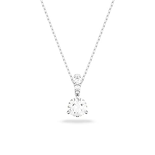 Image of Swarovski Solitaire pendant, Round cut, White, Rhodium plated