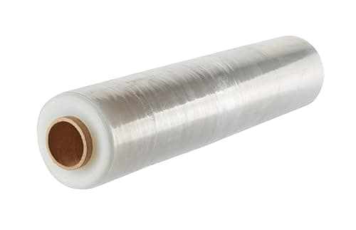 Image of Pallet Shrink Wrap Stretch Film - Heavy Duty Industrial Film 400mm x 300m x 23 Micron Clear Cling Packaging Plastic Wraping Roll for Luggage Moving Furniture Protect Strong Packing Parcel - Pack of 1