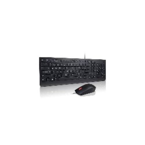 Image of Lenovo 4X30L79921 Essential Wired Keyboard and Mouse Set, Black