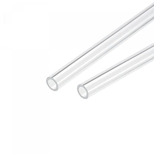 Image of sourcing map Acrylic Pipe Clear Rigid Round Tube 9mm ID 12mm OD 10" for Lamps and Lanterns, Water Cooling System 2pcs