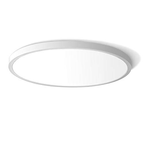 Image of LED Flush Mount Ceiling Light Fixture, 5000K Daylight White 24W(240W Equivalent) 12 Inch Flat Modern Ceiling Lighting, 3200LM Ceiling Lamp for Bathroom Porch, Kitchen, Bedroom, Living Room, Hallway